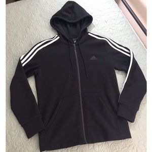 Adidas Fleece 3-Stripes Full Zip Hoodie Medium